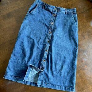 Laura Scott Vintage Denim Midi Skirt